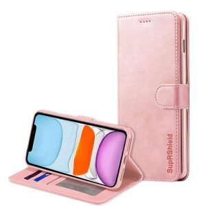 Apple iPhone 11 6.1″ Rose Gold Genuine SupRShield Wallet Leather Flip Stand Magnetic Case Cover