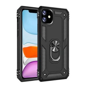Apple iPhone 11 Black Shockproof Magnetic Car Mount Ring Case Cover