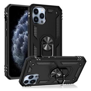Apple iPhone 11 Pro Max Black Shockproof Magnetic Car Mount Ring Case Cover
