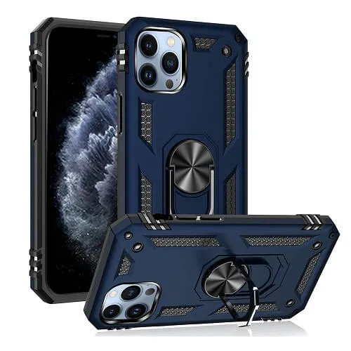 Apple iPhone 11 Pro Max Navy Blue Shockproof Magnetic Car Mount Ring Case Cover