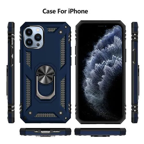 Apple iPhone 11 Pro Max Navy Blue Shockproof Magnetic Car Mount Ring Case Cover