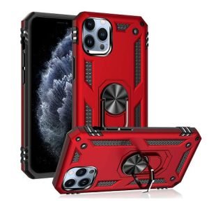 Apple iPhone 11 Pro Max Red Shockproof Magnetic Car Mount Ring Case Cover
