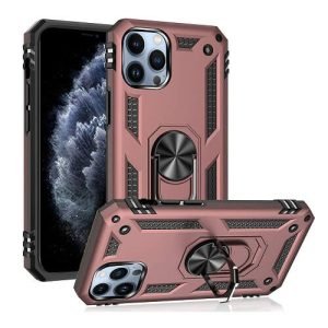Apple iPhone 11 Pro Max Rose Gold Shockproof Magnetic Car Mount Ring Case Cover