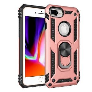 Apple iPhone 7 Plus Rose Gold Shockproof Magnetic Car Mount Ring Case Cover