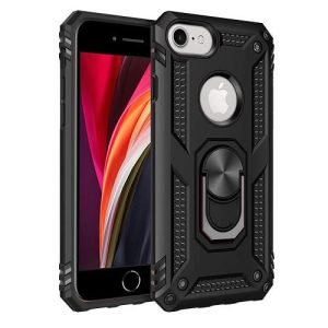 Apple iPhone SE 2020 Black Shockproof Magnetic Car Mount Ring Case Cover