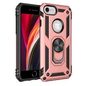 Apple iPhone SE 2020 Rose Gold Shockproof Magnetic Car Mount Ring Case Cover