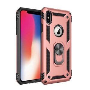 Apple iPhone XS Max Rose Gold Shockproof Magnetic Car Mount Ring Case Cover