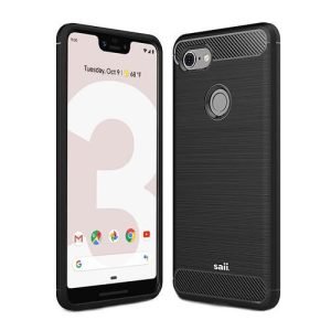 Google Pixel 3 Black Carbon Fiber Shockproof Heavy Duty Rugged Case Cover