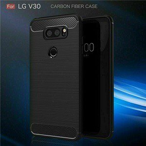 LG G6 Carbon Fiber Shockproof Heavy Duty Rugged Anti-Knock Case Cover (Black)