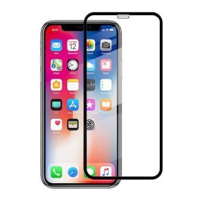 Apple iPhone XS Black Full Cover Coverage Tempered Glass LCD Screen Protector Film Guard