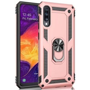 Samsung Galaxy A50 Rose Gold Shockproof Magnetic Car Mount Ring Case Cover