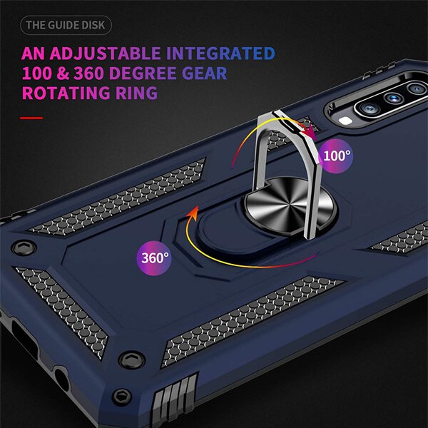 Samsung Galaxy A70 Rose Gold Shockproof Magnetic Car Mount Ring Case Cover