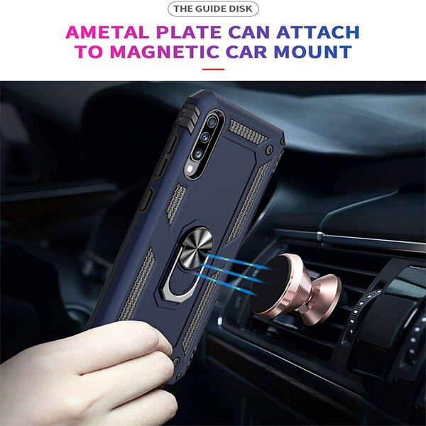 Samsung Galaxy A70 Rose Gold Shockproof Magnetic Car Mount Ring Case Cover