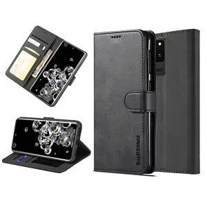 Samsung Galaxy S20 Ultra Black Wallet Leather Case