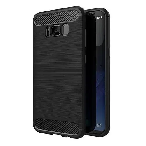 Samsung Galaxy S8 Black Shockproof Heavy Duty Rugged Matte Carbon Fiber Case Cover