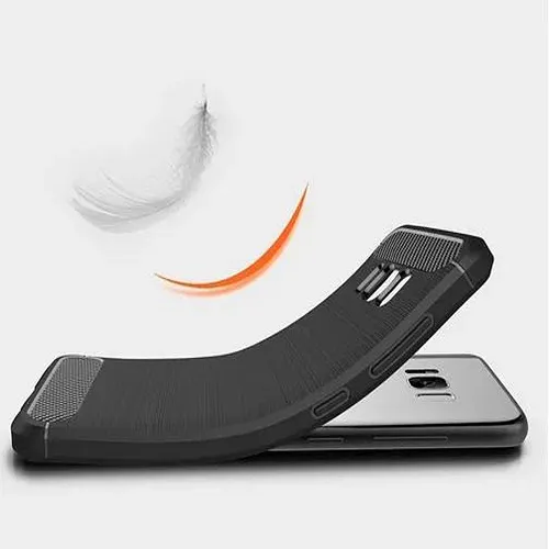 Samsung Galaxy S8 Black Shockproof Heavy Duty Rugged Matte Carbon Fiber Case Cover