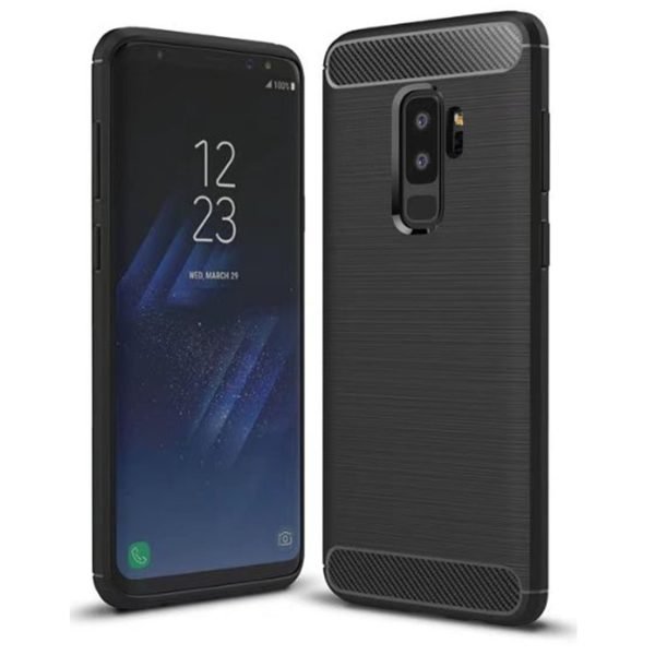 Samsung Galaxy S9 Plus Black Shockproof Heavy Duty Rugged Matte Carbon Fiber Case Cover