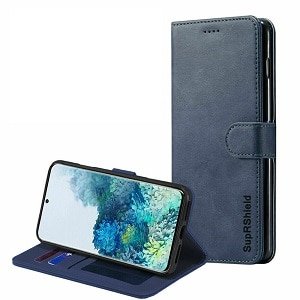 Samsung Galaxy S20 Plus Navy Blue Wallet Leather Case 