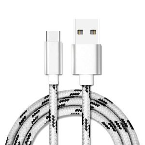 2M Fast Charging USB Type C Cable For Samsung Galaxy S series A series Note Tab LG Huawei HTC Google Pixel Android –White