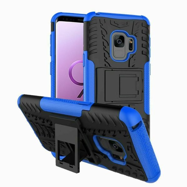 Samsung Galaxy S9 Plus Heavy Duty Tough Kickstand Shockproof Rugged Case Cover Blue
