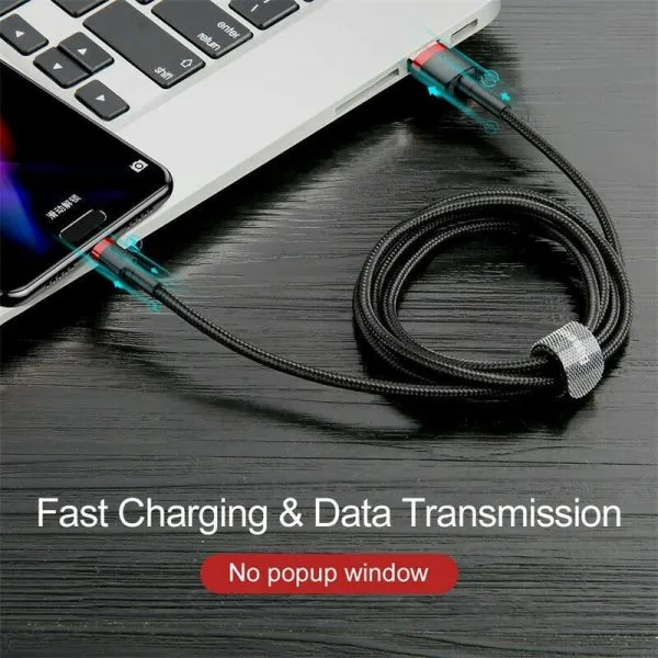 BASEUS 2M Fast Charging USB Type C Cable For Samsung Galaxy S series A series Note Tab LG Huawei HTC Google Pixel Android –Black - Image 6
