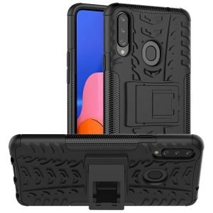 Samsung Galaxy A20s Heavy Duty Tough Kickstand Shockproof Rugged Case Cover Black