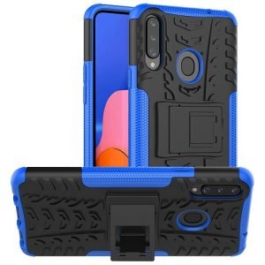 Samsung Galaxy A20s Heavy Duty Tough Kickstand Shockproof Rugged Case Cover Blue