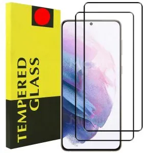 [2 Pack] Samsung Galaxy S21 FE 5G Full Coverage Tempered Glass Screen Protector Film Guard (Black)