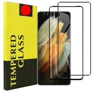 Samsung Galaxy S21 Plus Black Tempered Glass LCD Screen Protector Film Guard (2 Pack)