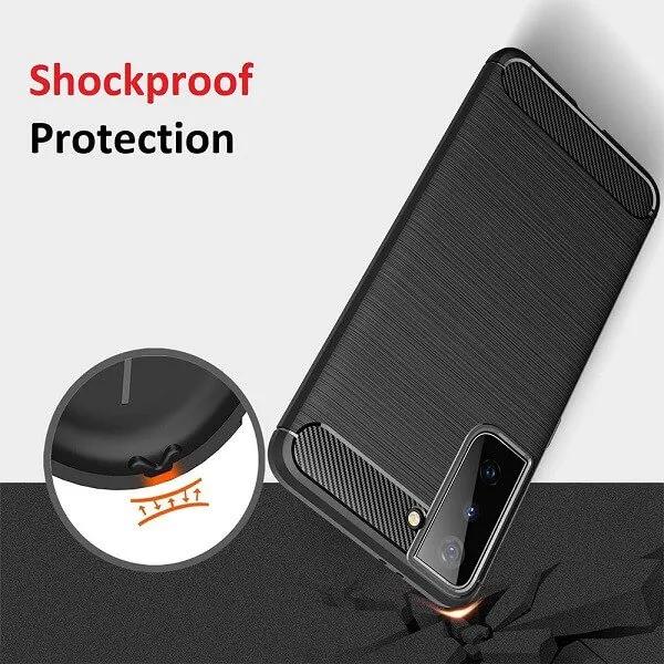 Samsung Galaxy S10 Plus Black Shockproof Heavy Duty Rugged Matte Carbon Fiber Case Cover - Image 3