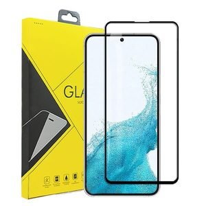 [1 Pack] Samsung Galaxy S22 Full Coverage Tempered Glass Screen Protector Film Guard (Black)