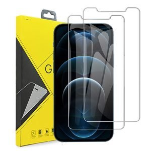 [2 Pack] Apple iPhone 12 Pro Tempered Glass Screen Protector Film Guard (Clear)