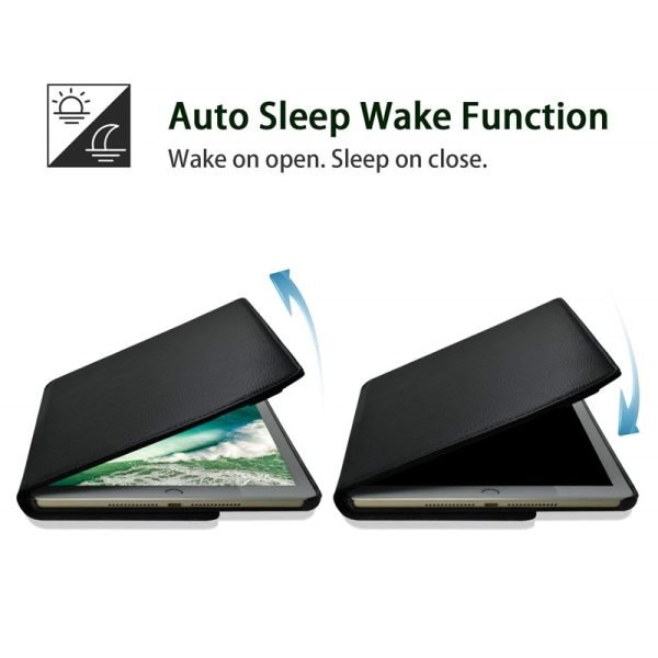 Apple iPad 7th Gen Smart Leather Case, 7th Generation 10.2 Rotating 360 Degree Stand Cover (Black)