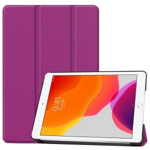 Apple iPad 8th Gen 10.2 inch 2020 Folio Smart Leather Magnetic Stand Case Cover (Purple)