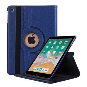 Apple iPad Air 4 4th Gen 10.9 2020 Leather Case, Rotating 360 Degree Stand Smart Cover (Navy Blue)