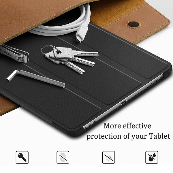 Apple iPad Air 5 5th Gen 10.9 inch 2022 Folio Smart Leather Magnetic Stand Case Cover (Black)