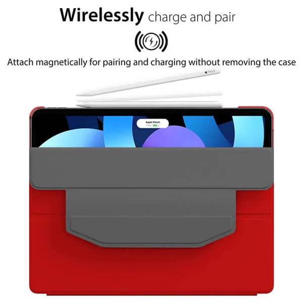 Apple iPad Air 5 5th Gen 10.9 inch 2022 Folio Smart Leather Magnetic Stand Case Cover (Red)