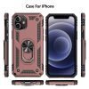 Apple iPhone 12 Magnetic Ring Protective Case Cover, Screen Protector, Wallet Leather Flip Cover, Charging Cable & Adapter. Apple iPhone 12 Anti Scratch Rugged Magnetic Heavy Duty Kickstand Car Mount Ring Case Cover (Rose Gold)