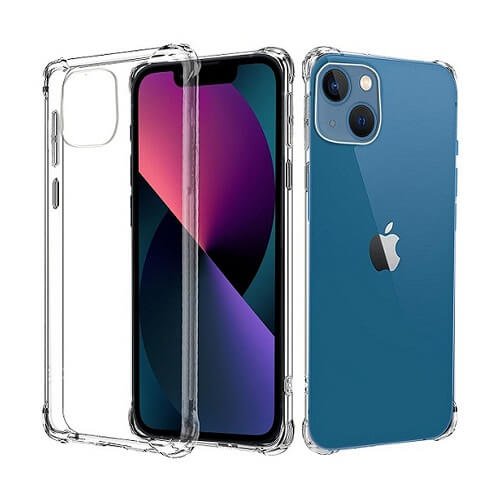 Apple iPhone 13 Clear Case Shockproof Tough Gel Transparent Air Cushion Heavy Duty Phone Back Cover (Crystal Clear)