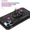 Apple iPhone 13 Pro Magnetic Ring Rugged Shockproof Case Heavy Duty Protective Back Cover (Black)