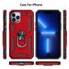 Apple iPhone 13 Pro Magnetic Ring Protective Case Cover, Screen Protector, Wallet Leather Flip Cover, Charging Cable & Adapter. Apple iPhone 13 Pro Magnetic Ring Rugged Shockproof Case Heavy Duty Protective Back Cover (Red)