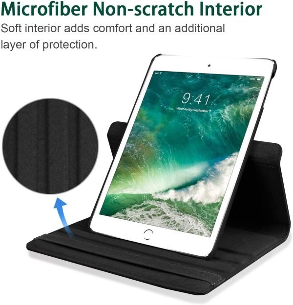 Apple iPad 7th Gen Smart Leather Case, 7 Generation 10.2 Rotating 360 Degree Stand Cover (Black) - Image 5