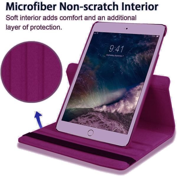 Apple iPad Air 4 Leather Case, Air 4th Generation Rotating 360 Degree Stand Smart Shockproof Flip Cover (Purple) - Image 4