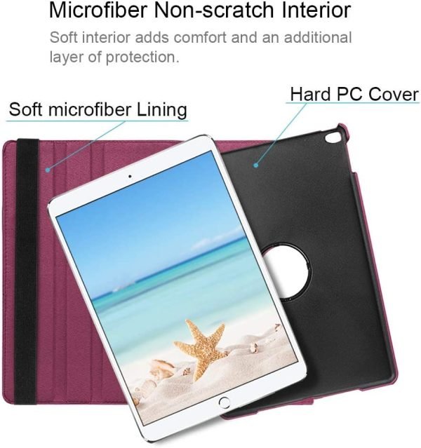 Apple iPad Air 4 Leather Case, Air 4th Generation Rotating 360 Degree Stand Smart Shockproof Flip Cover (Purple) - Image 3