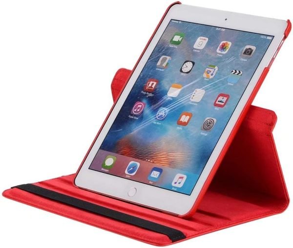Apple iPad 7th Gen Smart Leather Case, 7th Generation 10.2 Rotating 360 Degree Stand Cover (Red) - Image 3