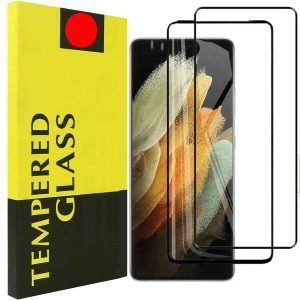 [2 Pack] Samsung Galaxy S23+ / S23 Plus Full Coverage Tempered Glass Screen Protector Film Guard (Black)