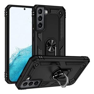 Samsung Galaxy S22 5G Magnetic Ring Rugged Shockproof Case Heavy Duty Protective Back Cover (Black)