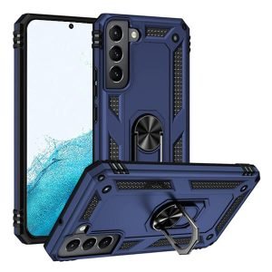 Samsung Galaxy S22 5G Magnetic Ring Rugged Shockproof Case Heavy Duty Protective Back Cover (Blue)