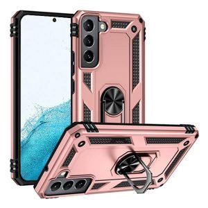 Samsung Galaxy S22 5G Magnetic Ring Rugged Shockproof Case Heavy Duty Protective Back Cover (Rose Gold)