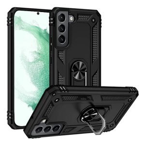 Samsung Galaxy S22+ S22 Plus Magnetic Ring Rugged Shockproof Case Heavy Duty Protective Back Cover (Black)